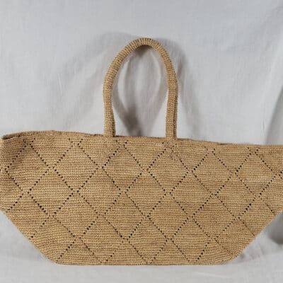 cabas en raphia,sac losanges au soleil,mode,création artisanale