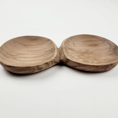 duo de bois,salière&poivrière,en noyer brut,la table,création artisanale marocaine